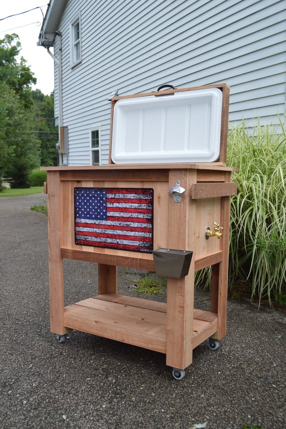 American Pride Rustic Ice Chest Cooler Stand
